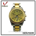 Gold plated alloy metal watch quartz 2 tone watch for men